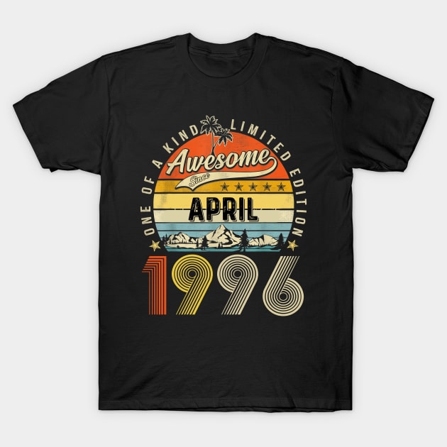 Awesome Since April 1996 Vintage 27th Birthday T-Shirt by Marcelo Nimtz